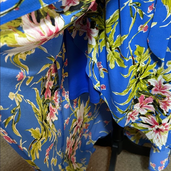 Blue Flowered Hi-Lo Dress 14 - Picture 5 of 9